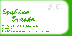 szabina brasko business card